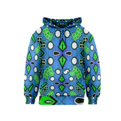 Florescent Blue Green Abstract  Kids Zipper Hoodies