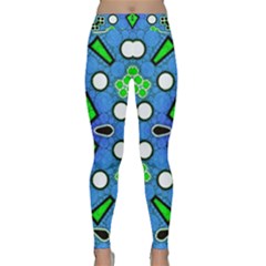 Florescent Blue Green Abstract  Yoga Leggings