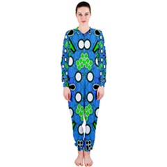 Florescent Blue Green Abstract  Onepiece Jumpsuit (ladies) 