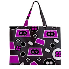 Grey Pink Abstract  Zipper Tiny Tote Bags