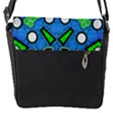 Florescent Blue Green Abstract  Flap Messenger Bag (S) View1