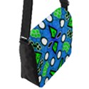 Florescent Blue Green Abstract  Flap Messenger Bag (S) View2