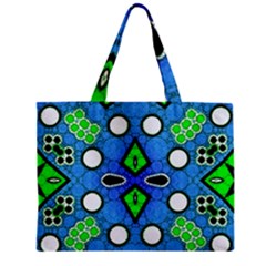 Florescent Blue Green Abstract  Zipper Tiny Tote Bags