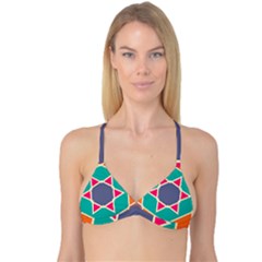 Red Retro Star Reversible Tri Bikini Top