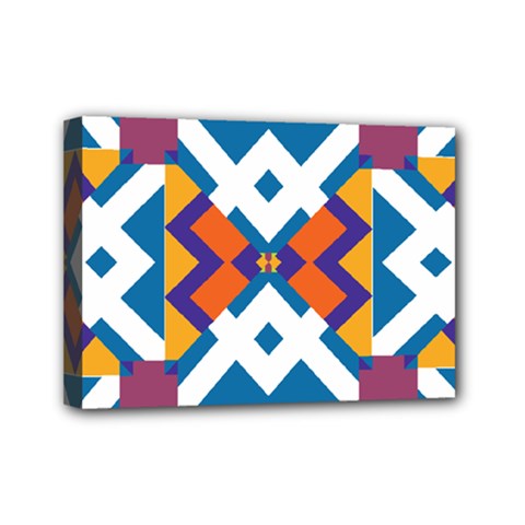 Shapes In Rectangles Pattern Mini Canvas 7  X 5  (stretched)