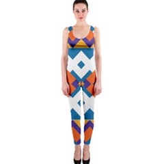 Shapes In Rectangles Pattern Onepiece Catsuit