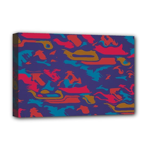 Chaos In Retro Colors Deluxe Canvas 18  X 12  (stretched)