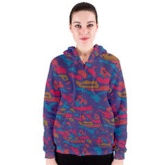 Chaos In Retro Colors Women s Zipper Hoodie