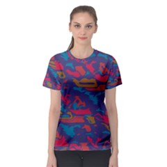 Chaos In Retro Colors Women s Sport Mesh Tee