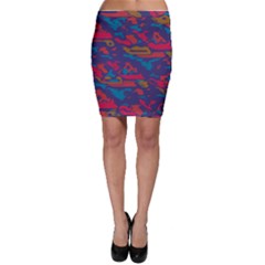 Chaos In Retro Colors Bodycon Skirt