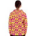 Pink and yellow shapes pattern Women s Zipper Hoodie View2