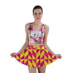 Pink And Yellow Shapes Pattern Mini Skirt