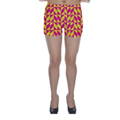 Pink And Yellow Shapes Pattern Skinny Shorts