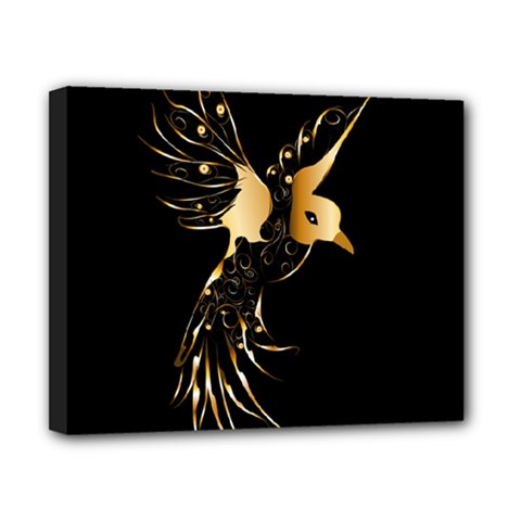 Beautiful Bird In Gold And Black Canvas 10  X 8 