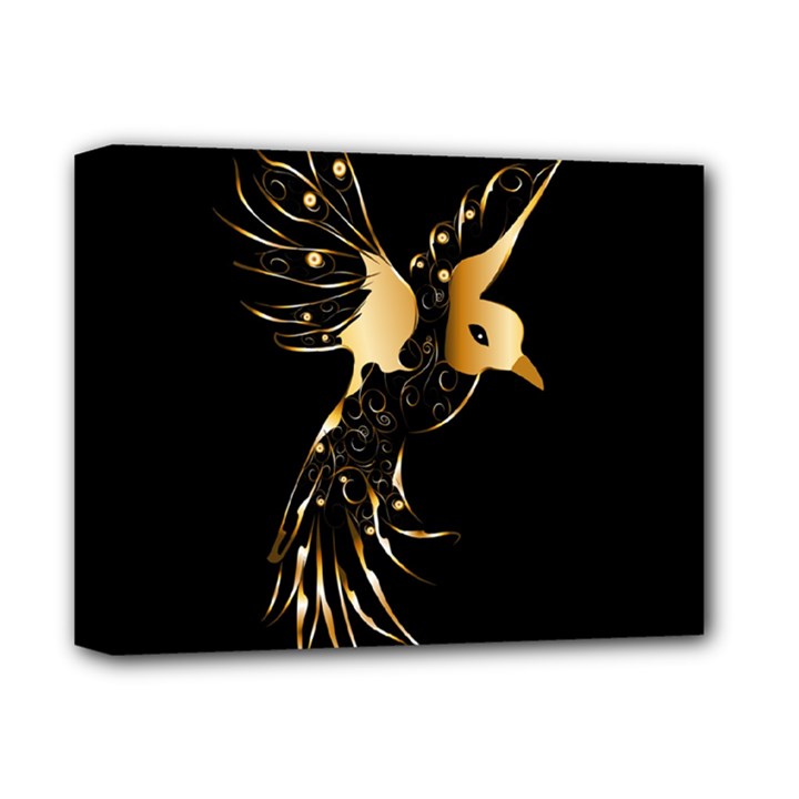 Beautiful Bird In Gold And Black Deluxe Canvas 14  x 11 