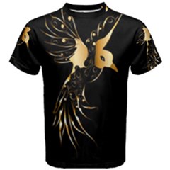 Beautiful Bird In Gold And Black Men s Cotton Tees