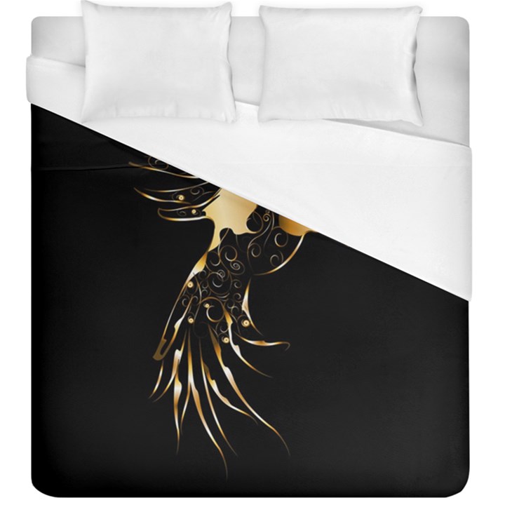 Beautiful Bird In Gold And Black Duvet Cover Single Side (KingSize)