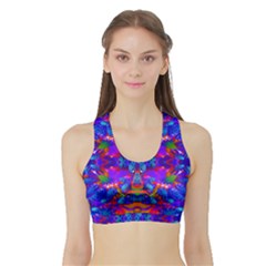 Abstract 4 Women s Sports Bra With Border by icarusismartdesigns