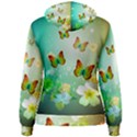 Flowers With Wonderful Butterflies Women s Pullover Hoodies View2