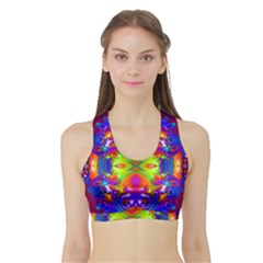 Abstract 6 Women s Sports Bra With Border