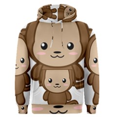 Kawaii Monkey Men s Pullover Hoodies