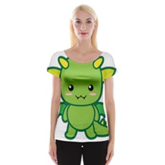 Kawaii Dragon Women s Cap Sleeve Top