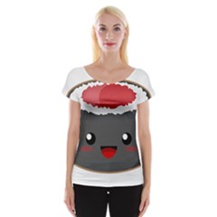 Kawaii Sushi Women s Cap Sleeve Top