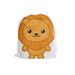 Kawaii Lion Drawstring Pouches (large) 