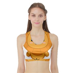 Kawaii Lion Women s Sports Bra With Border