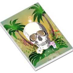 Funny Skull With Sunglasses And Palm Large Memo Pads by FantasyWorld7