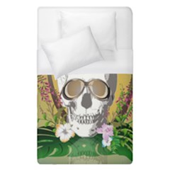 Funny Skull With Sunglasses And Palm Duvet Cover Single Side (single Size)