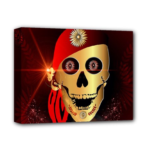 Funny, Happy Skull Deluxe Canvas 14  X 11 