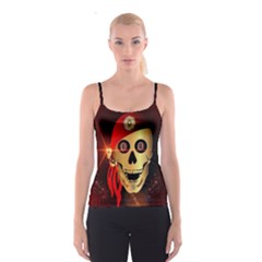 Funny, Happy Skull Spaghetti Strap Tops