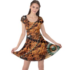 Steampunk In Noble Design Cap Sleeve Dresses