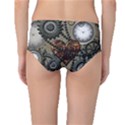 Steampunk With Clocks And Gears And Heart Mid-Waist Bikini Bottoms View2