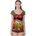 Funny Christmas Smiley Short Sleeve Leotard View1