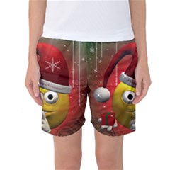 Funny Christmas Smiley Women s Basketball Shorts by FantasyWorld7