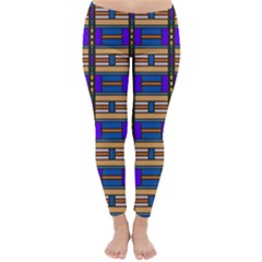 Rectangles And Stripes Pattern Winter Leggings