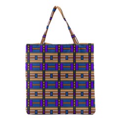 Rectangles And Stripes Pattern Grocery Tote Bag