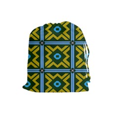 Rhombus In Squares Pattern Drawstring Pouch by LalyLauraFLM