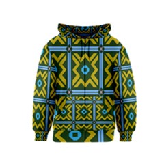 Rhombus In Squares Pattern Kids Zipper Hoodie