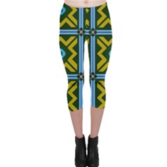 Rhombus In Squares Pattern Capri Leggings