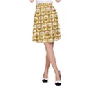 Olive And White Owl Pattern A-Line Skirts View1