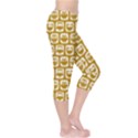 Olive And White Owl Pattern Capri Leggings View4