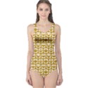 Olive And White Owl Pattern Women s One Piece Swimsuits View1