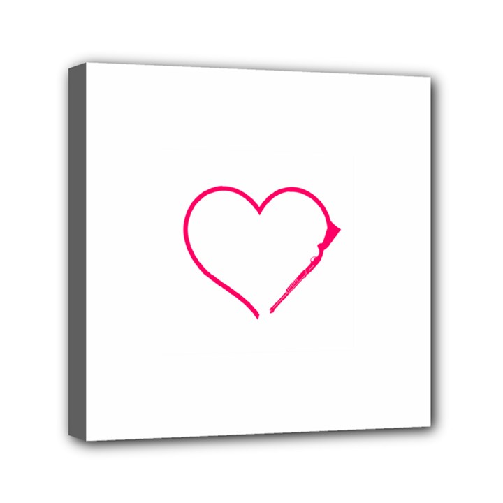 Customizable Shotgun Heart Mini Canvas 6  x 6 