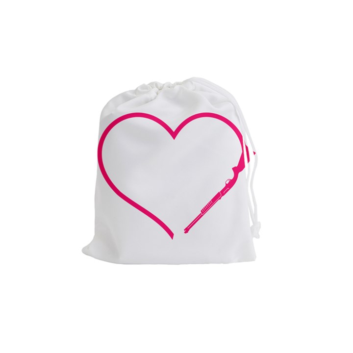 Customizable Shotgun Heart Drawstring Pouches (Medium) 