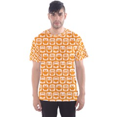 Yellow And White Owl Pattern Men s Sport Mesh Tees