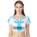 Party Deer With Bunting Short Sleeve Crop Top View1