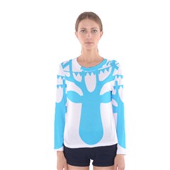 Party Deer With Bunting Women s Long Sleeve T-shirts